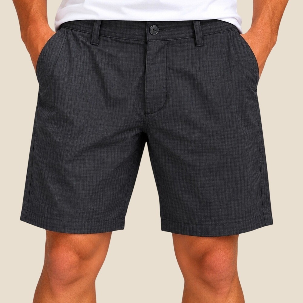 Greg Norman Golf Shorts 34 Black Good Micro Grid Stretch Performance